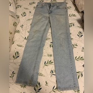 Levi straight leg vintage light wash jeans.